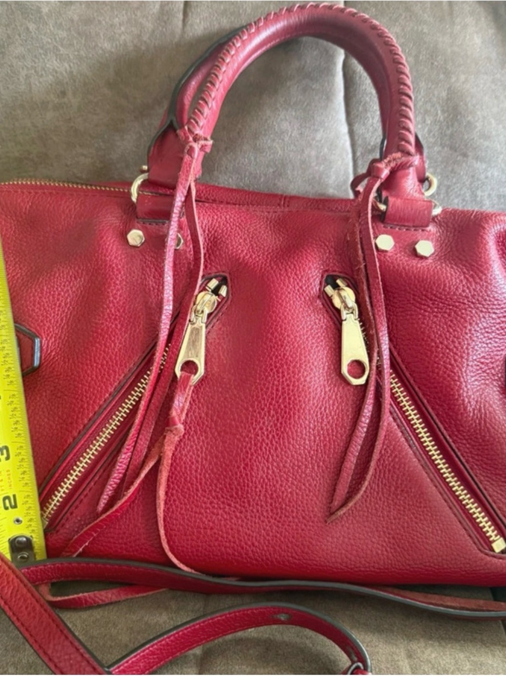 Rebecca Minkoff Red Leather Convertible Shoulder Bag with Gold Hardware - Picture 5 of 7